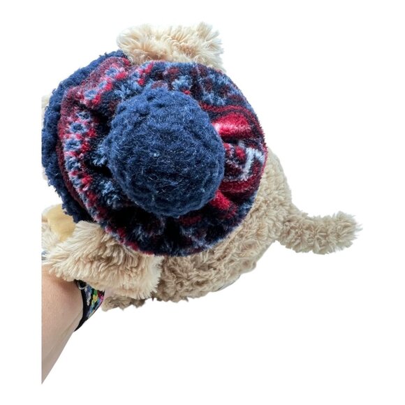 Gentle Treasures Brown Shaggy 12 in Puppy Dog Hat Scarf Stuffed Animal Plush Toy - Picture 7 of 9